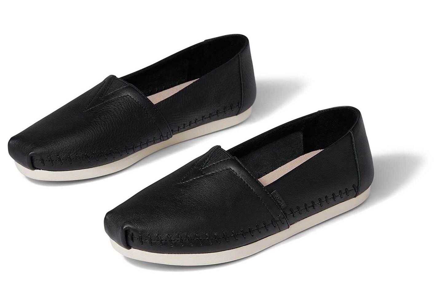 Toms Alpargata Leather Espadrille Black - Womens - 61528-PHLZ